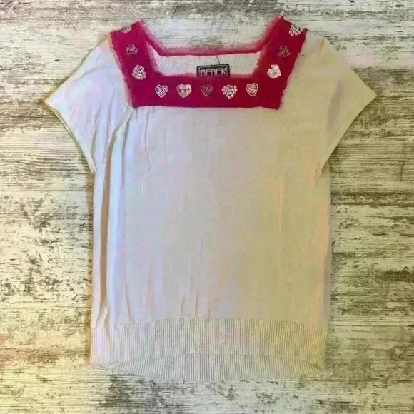 Berek women’s white/pink short sleeve shirt size large - Picture 3 of 5